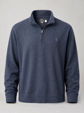 Polo Ralph Lauren Mens 4XL Sweater Herringbone Fleece Quarter Zip Pony Logo